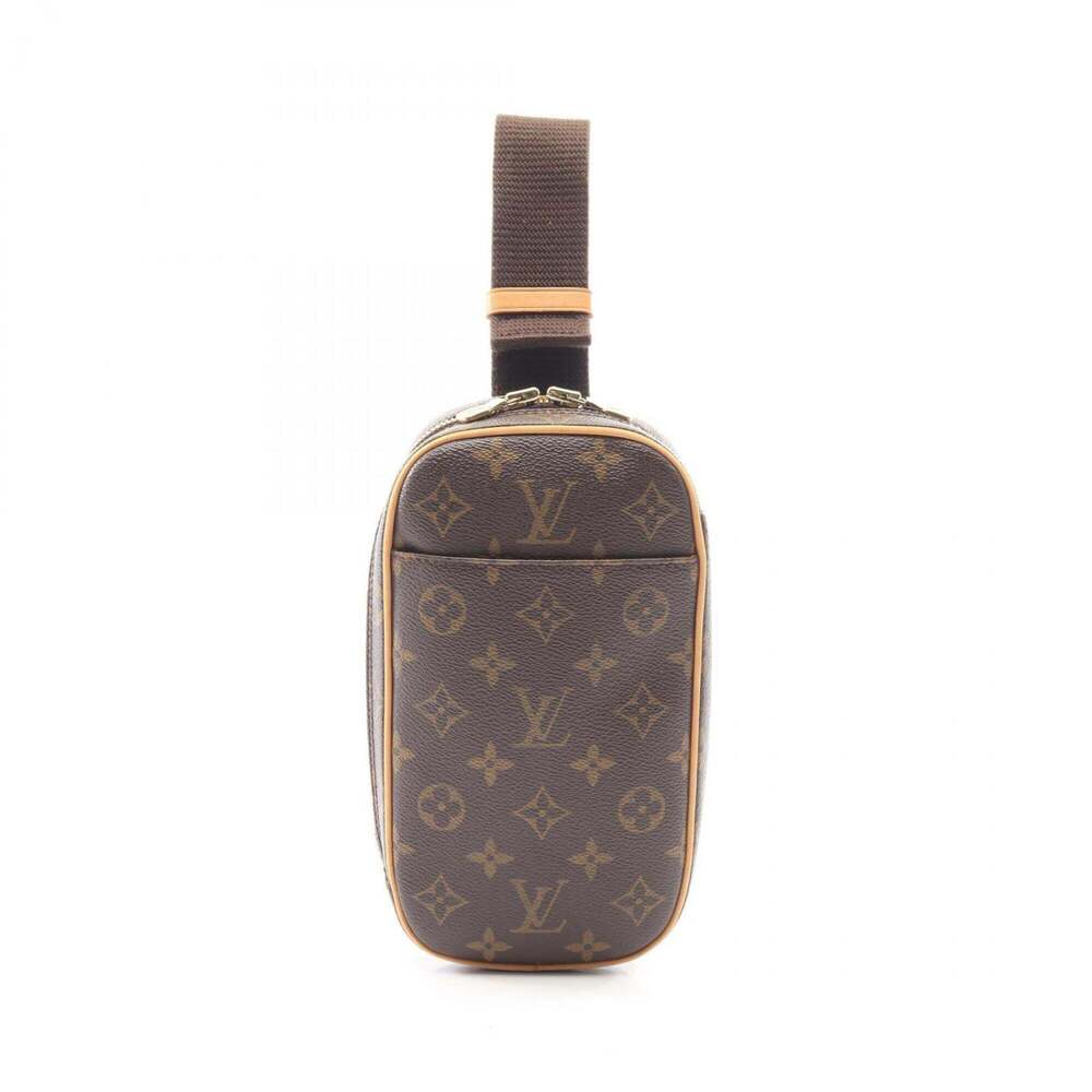 LOUIS VUITTON Brown Monogram Leather Pochette Fanny Pack